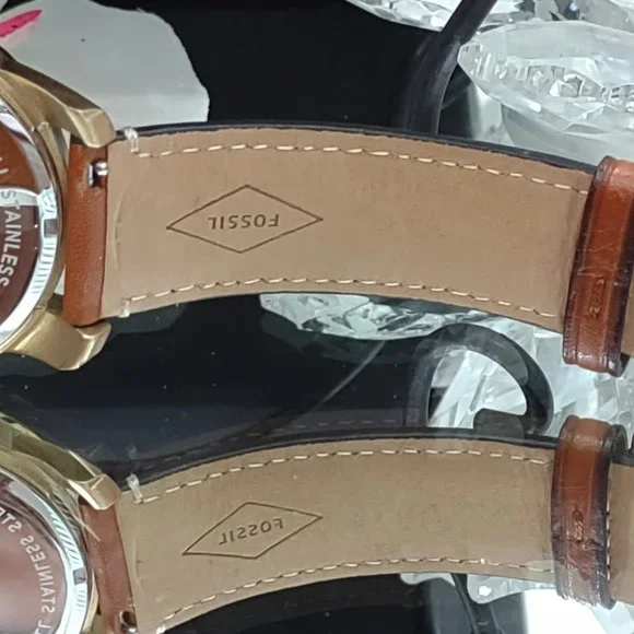 🌼Fossil Grant Sport Chronograph Luggage Leather Watch